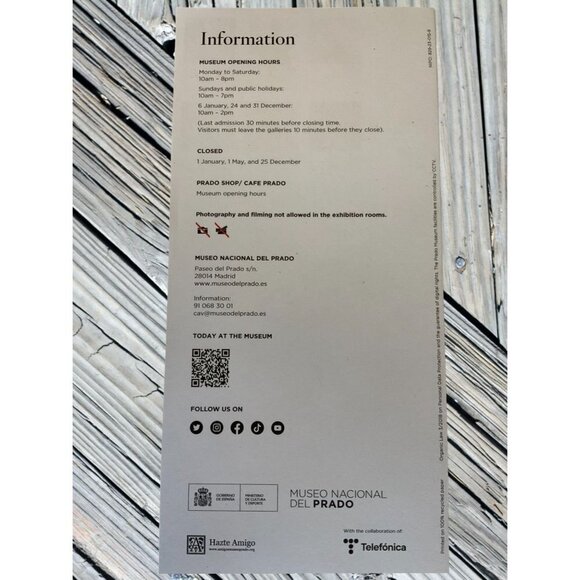 Prado Museum Madrid Spain brand new never used floor plan leaflet English qty 2 - Picture 2 of 2